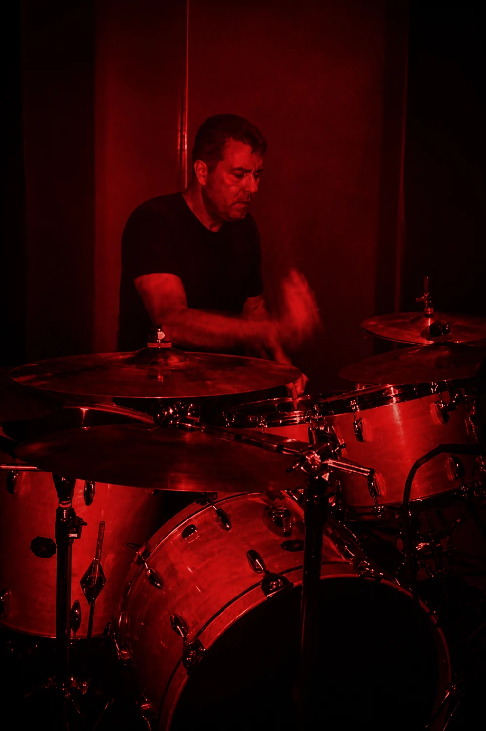 Brian Jeffers playing drums with The 212 Band
